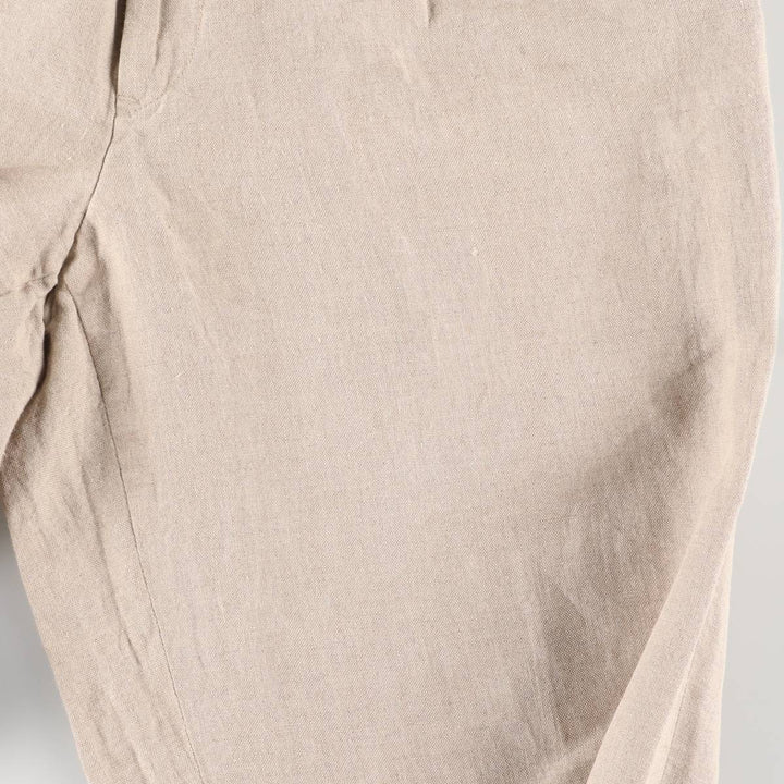 Brooks Brothers Two-pleat linen pants, made in the USA, women's size L (w28) linen Beige type Vintage Second Hand