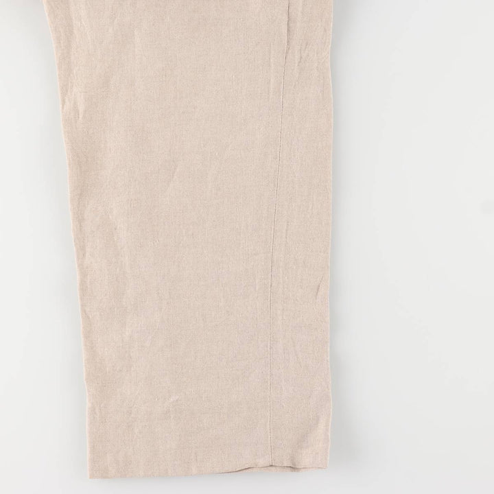 Brooks Brothers Two-pleat linen pants, made in the USA, women's size L (w28) linen Beige type Vintage Second Hand
