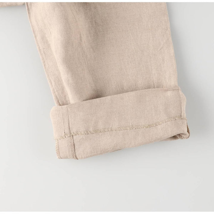 Brooks Brothers Two-pleat linen pants, made in the USA, women's size L (w28) linen Beige type Vintage Second Hand