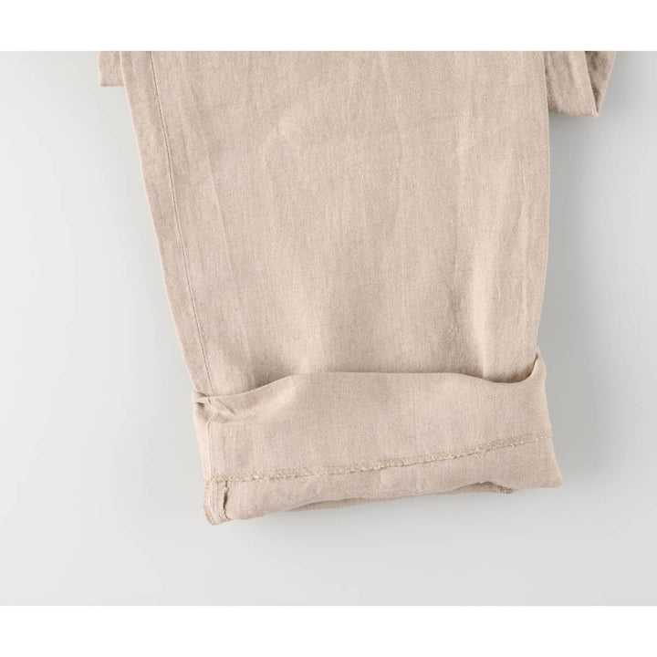 Brooks Brothers Two-pleat linen pants, made in the USA, women's size L (w28) linen Beige type Vintage Second Hand