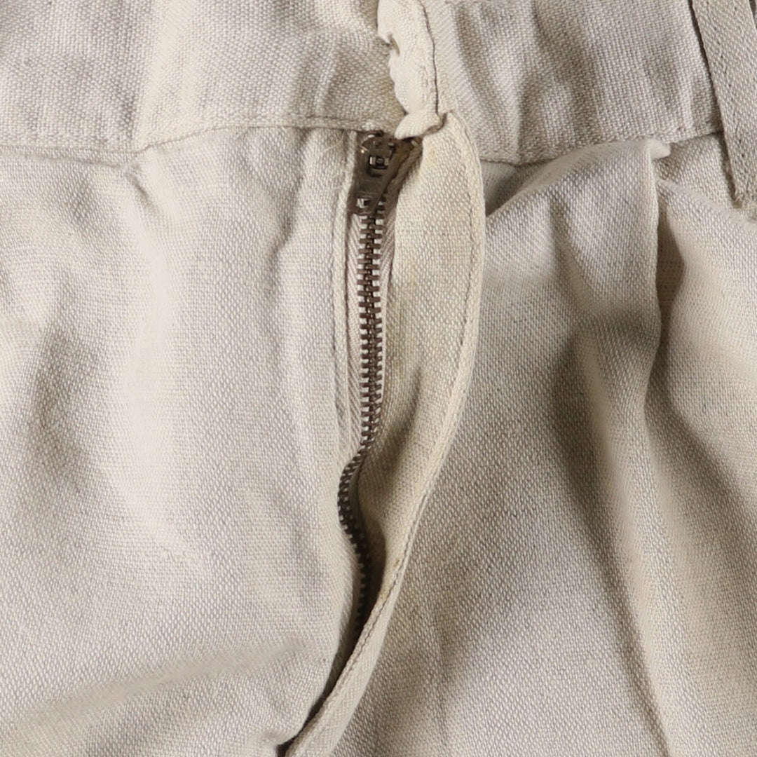 90'S Dockers Khakis Two-pleat Linen x Cotton Pants Slacks Men's W32 Vintage linen Beige type Vintage Second Hand