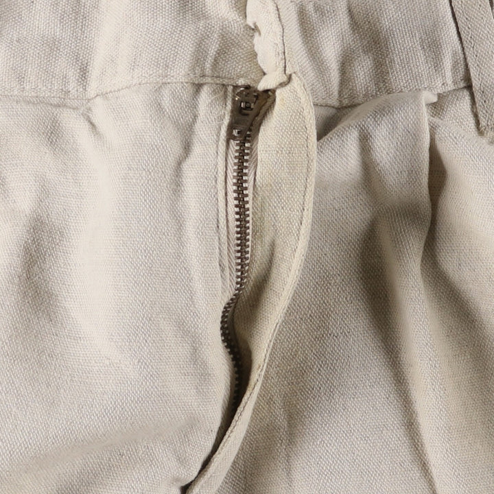 90'S Dockers Khakis Two-pleat Linen x Cotton Pants Slacks Men's W32 Vintage linen Beige type Vintage Second Hand
