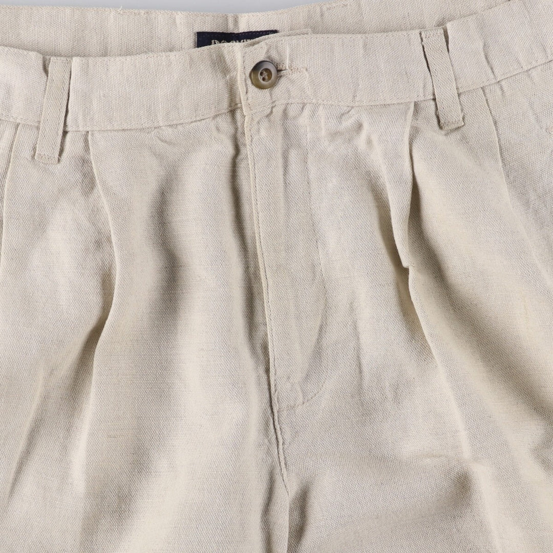 90'S Dockers Khakis Two-pleat Linen x Cotton Pants Slacks Men's W32 Vintage linen Beige type Vintage Second Hand