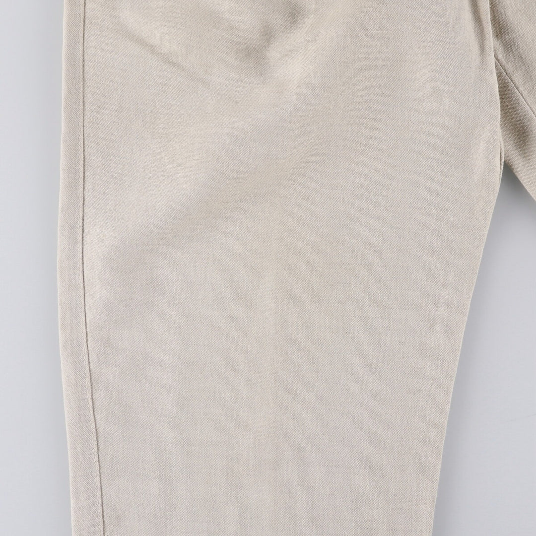 90'S Dockers Khakis Two-pleat Linen x Cotton Pants Slacks Men's W32 Vintage linen Beige type Vintage Second Hand