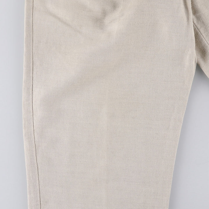 90'S Dockers Khakis Two-pleat Linen x Cotton Pants Slacks Men's W32 Vintage linen Beige type Vintage Second Hand