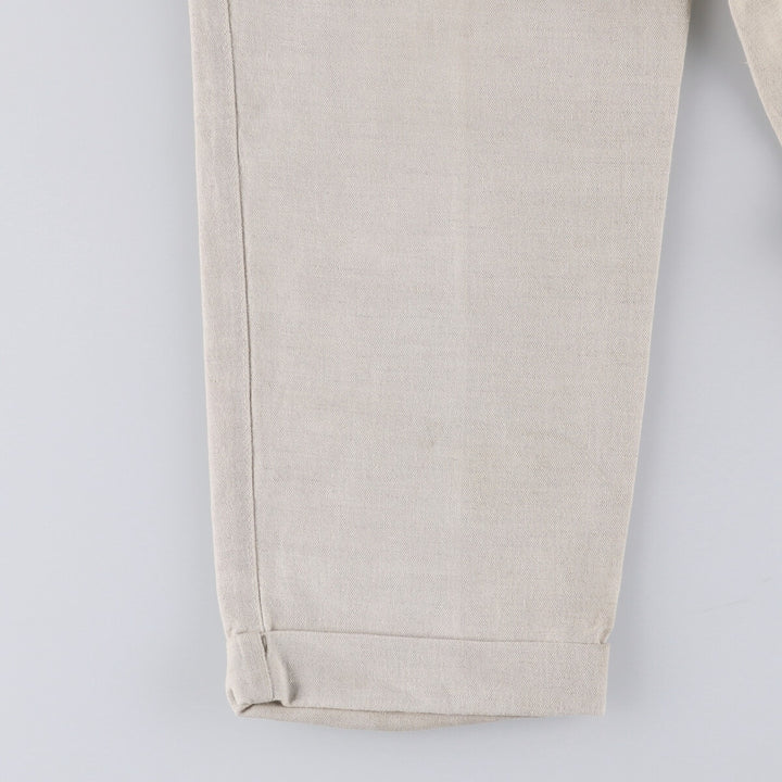 90'S Dockers Khakis Two-pleat Linen x Cotton Pants Slacks Men's W32 Vintage linen Beige type Vintage Second Hand
