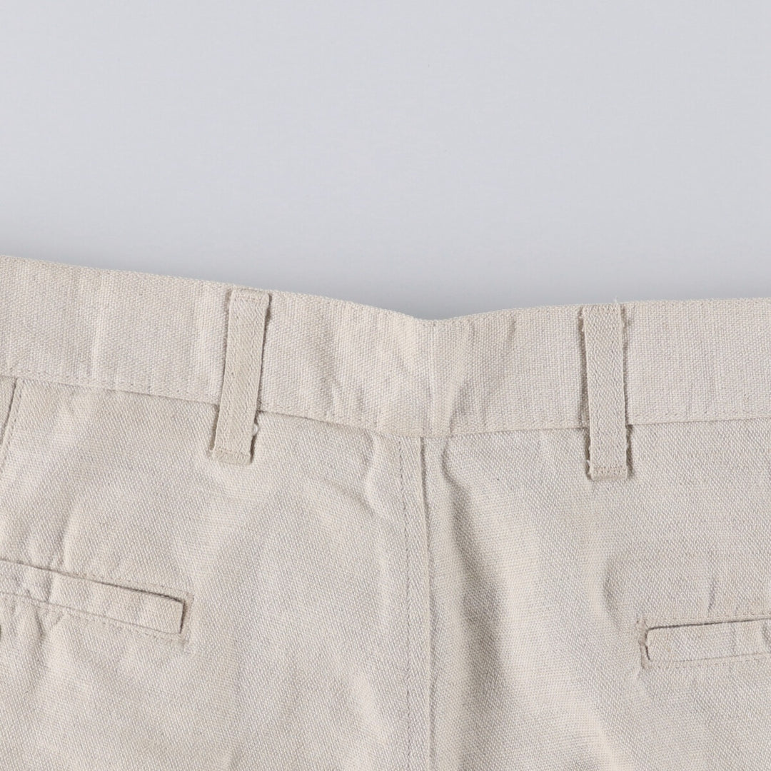 90'S Dockers Khakis Two-pleat Linen x Cotton Pants Slacks Men's W32 Vintage linen Beige type Vintage Second Hand