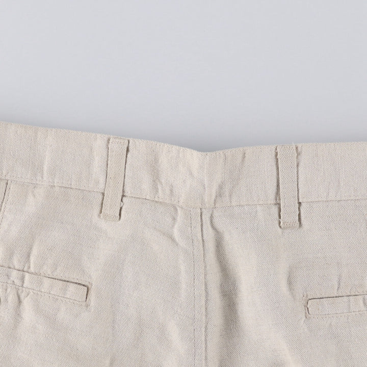 90'S Dockers Khakis Two-pleat Linen x Cotton Pants Slacks Men's W32 Vintage linen Beige type Vintage Second Hand