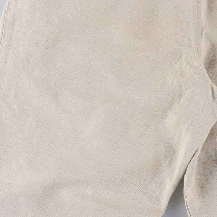 90'S Dockers Khakis Two-pleat Linen x Cotton Pants Slacks Men's W32 Vintage linen Beige type Vintage Second Hand