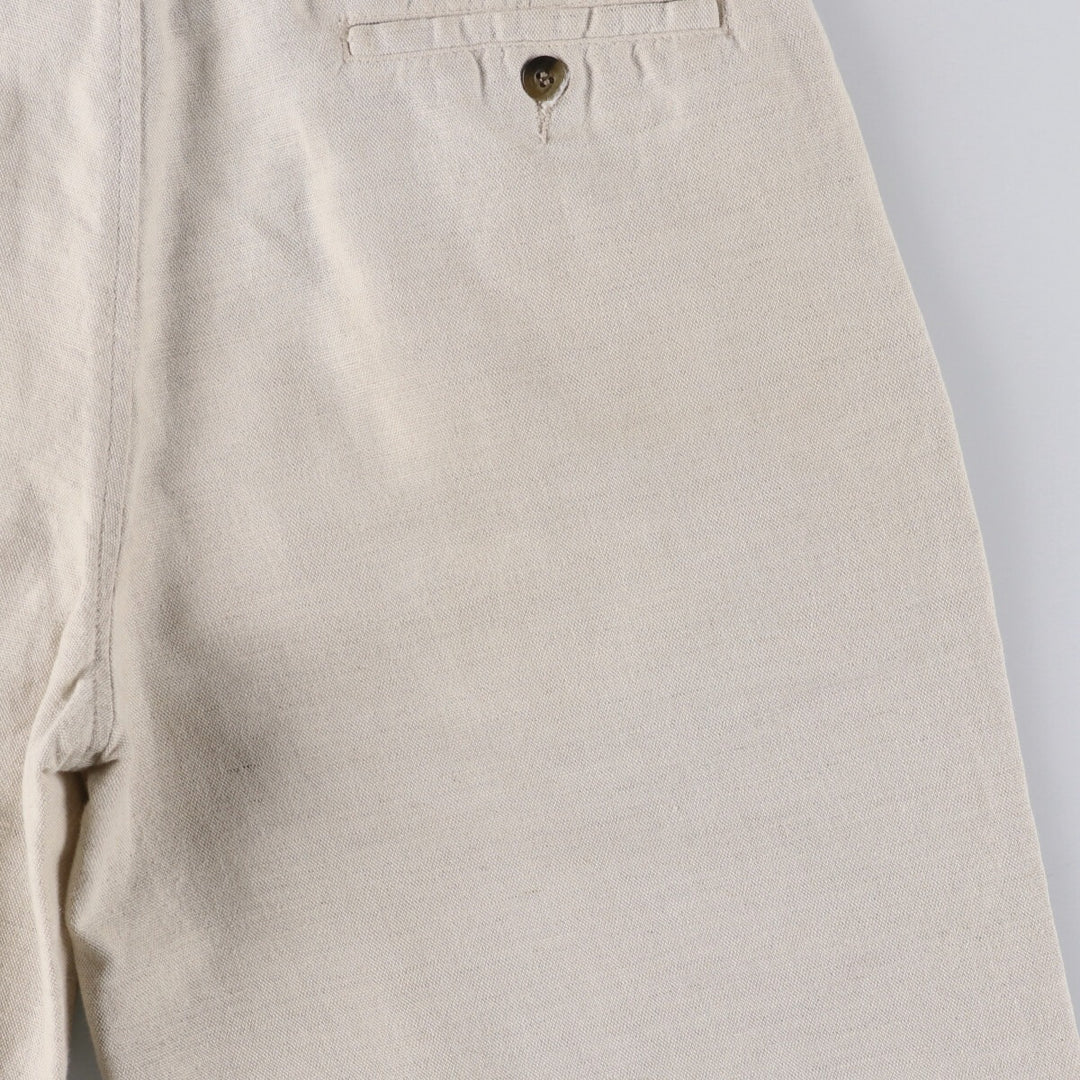 90'S Dockers Khakis Two-pleat Linen x Cotton Pants Slacks Men's W32 Vintage linen Beige type Vintage Second Hand