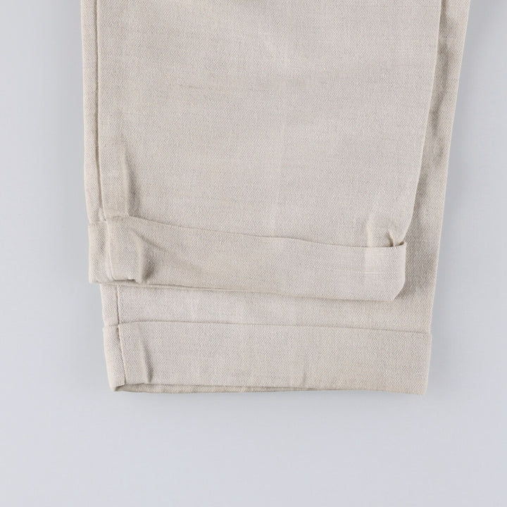 90'S Dockers Khakis Two-pleat Linen x Cotton Pants Slacks Men's W32 Vintage linen Beige type Vintage Second Hand