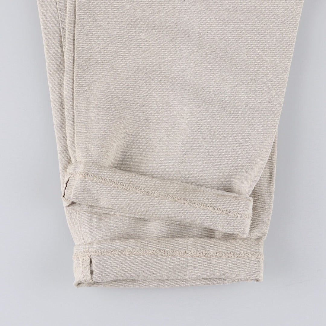 90'S Dockers Khakis Two-pleat Linen x Cotton Pants Slacks Men's W32 Vintage linen Beige type Vintage Second Hand