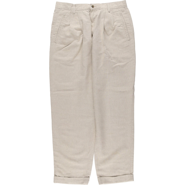 90'S Dockers Khakis Relaxed Fit Two-pleat Linen x Cotton Pants Slacks Men's W34 Vintage linen Beige type Vintage Second Hand