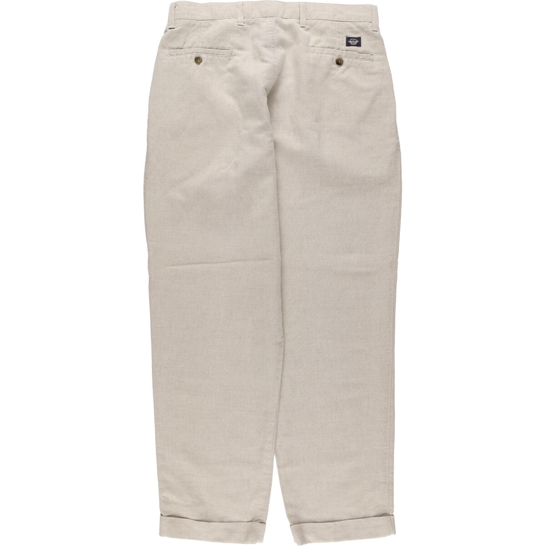 90'S Dockers Khakis Relaxed Fit Two-pleat Linen x Cotton Pants Slacks Men's W34 Vintage linen Beige type Vintage Second Hand
