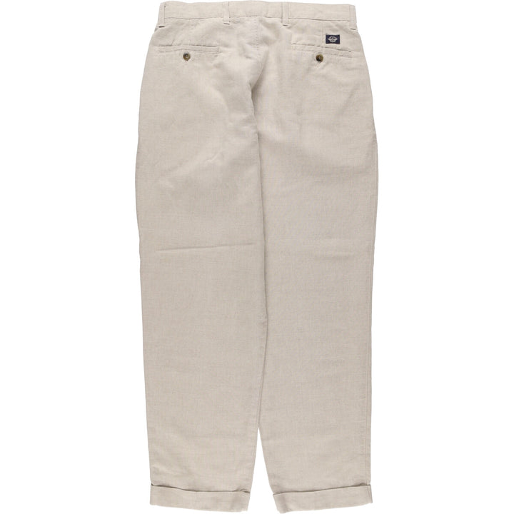 90'S Dockers Khakis Relaxed Fit Two-pleat Linen x Cotton Pants Slacks Men's W34 Vintage linen Beige type Vintage Second Hand
