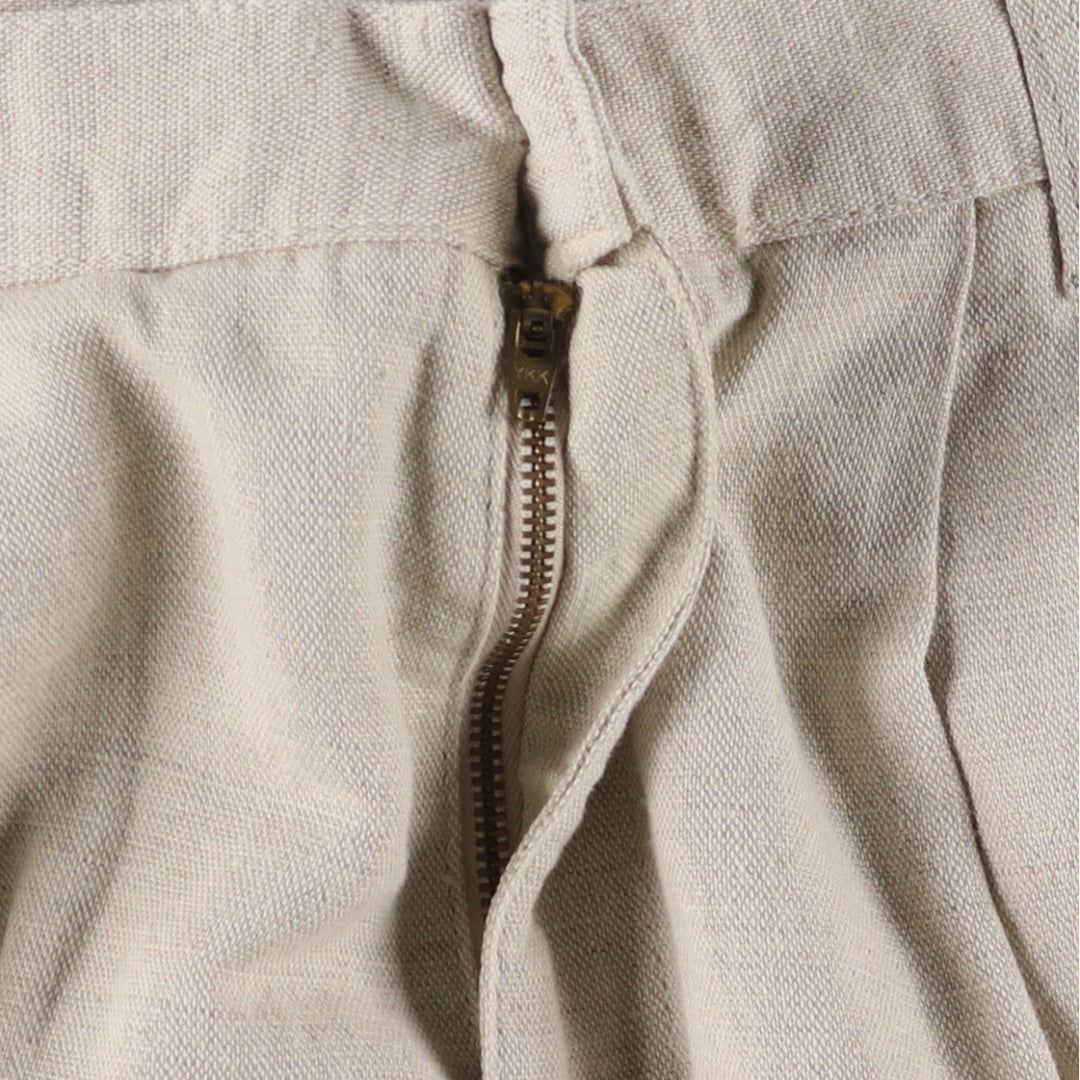 90'S Dockers Khakis Relaxed Fit Two-pleat Linen x Cotton Pants Slacks Men's W34 Vintage linen Beige type Vintage Second Hand
