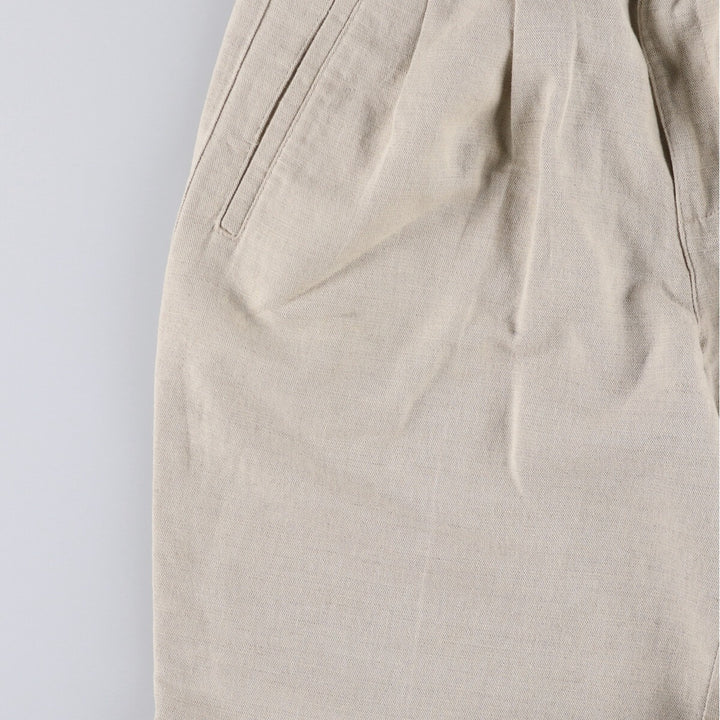 90'S Dockers Khakis Relaxed Fit Two-pleat Linen x Cotton Pants Slacks Men's W34 Vintage linen Beige type Vintage Second Hand