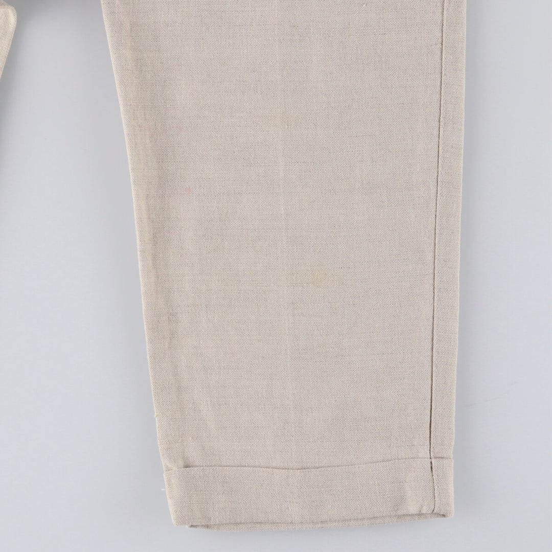 90'S Dockers Khakis Relaxed Fit Two-pleat Linen x Cotton Pants Slacks Men's W34 Vintage linen Beige type Vintage Second Hand