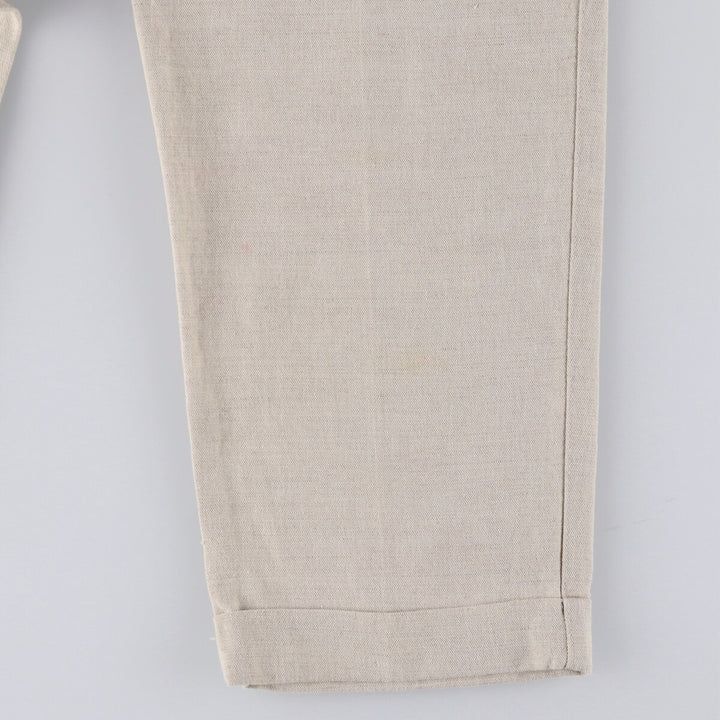 90'S Dockers Khakis Relaxed Fit Two-pleat Linen x Cotton Pants Slacks Men's W34 Vintage linen Beige type Vintage Second Hand