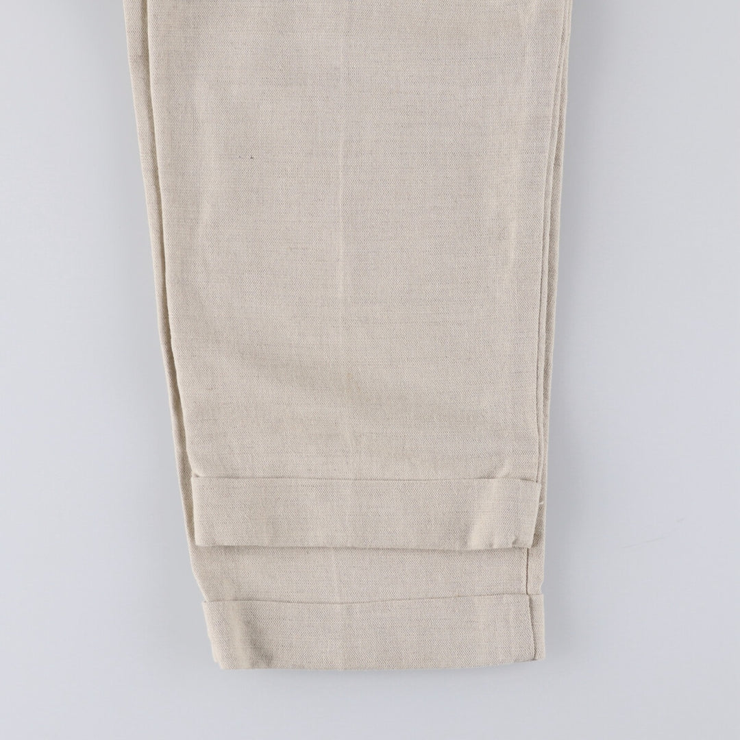 90'S Dockers Khakis Relaxed Fit Two-pleat Linen x Cotton Pants Slacks Men's W34 Vintage linen Beige type Vintage Second Hand