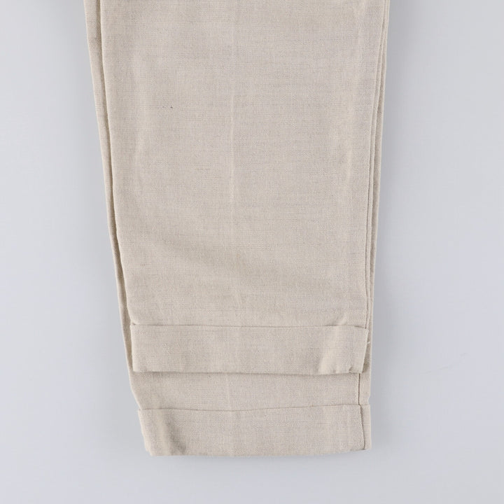 90'S Dockers Khakis Relaxed Fit Two-pleat Linen x Cotton Pants Slacks Men's W34 Vintage linen Beige type Vintage Second Hand