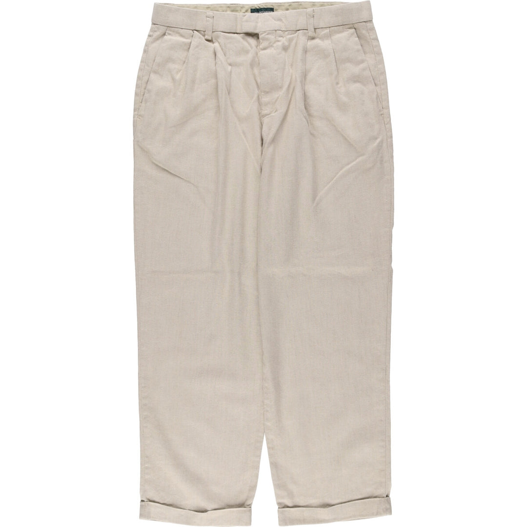 00'S Dockers DOCKERS RECODE Two-pleat linen pants slacks for men, size W34 linen Beige type Vintage Second Hand