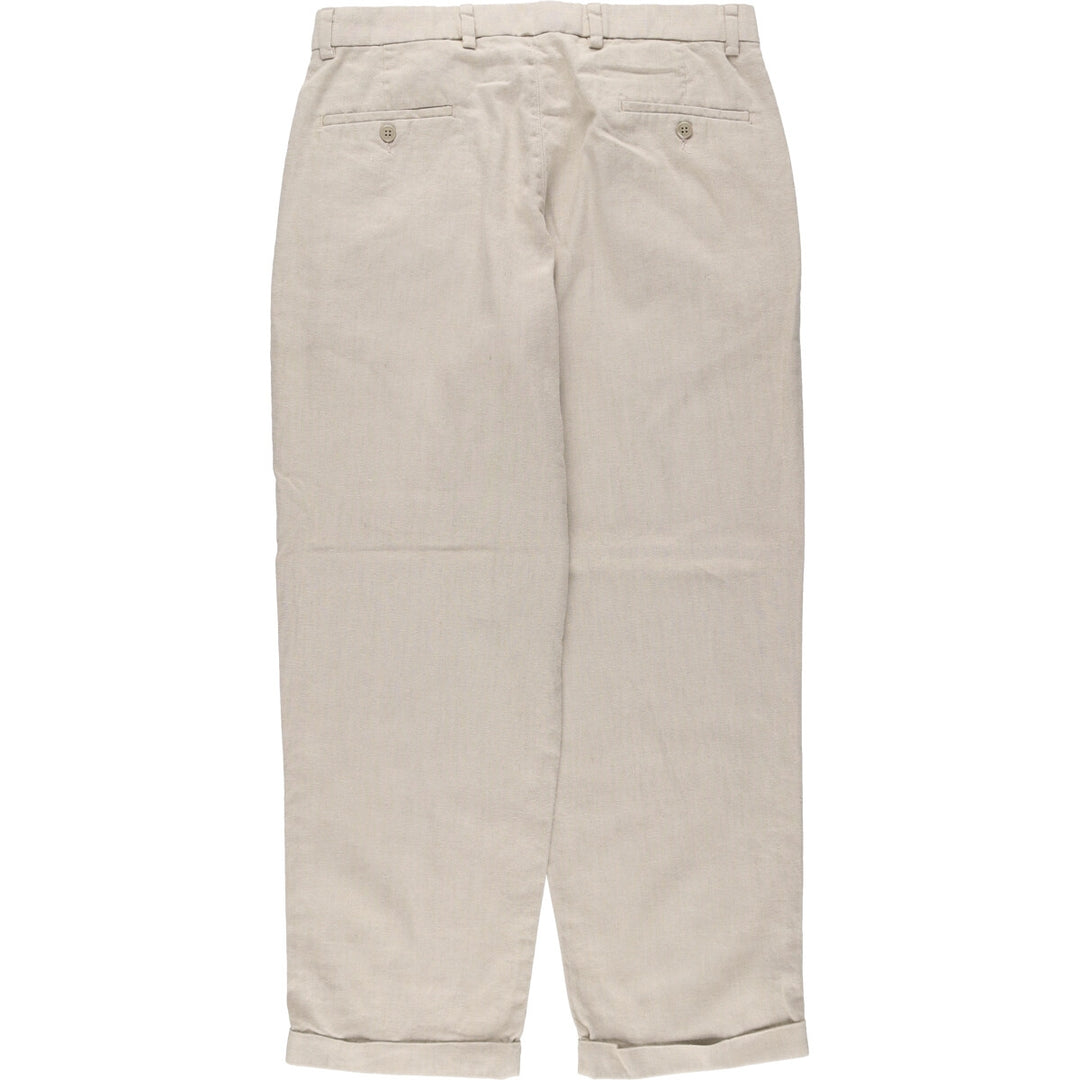 00'S Dockers DOCKERS RECODE Two-pleat linen pants slacks for men, size W34 linen Beige type Vintage Second Hand