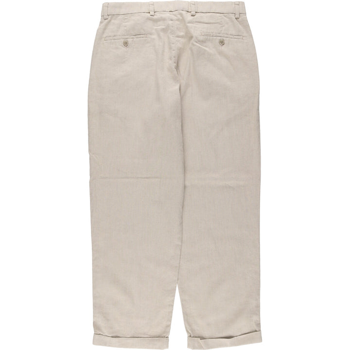 00'S Dockers DOCKERS RECODE Two-pleat linen pants slacks for men, size W34 linen Beige type Vintage Second Hand