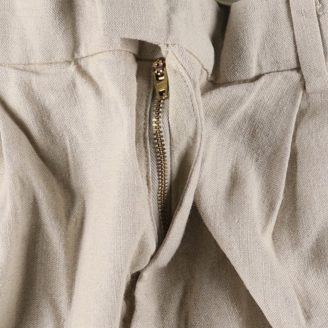 00'S Dockers DOCKERS RECODE Two-pleat linen pants slacks for men, size W34 linen Beige type Vintage Second Hand