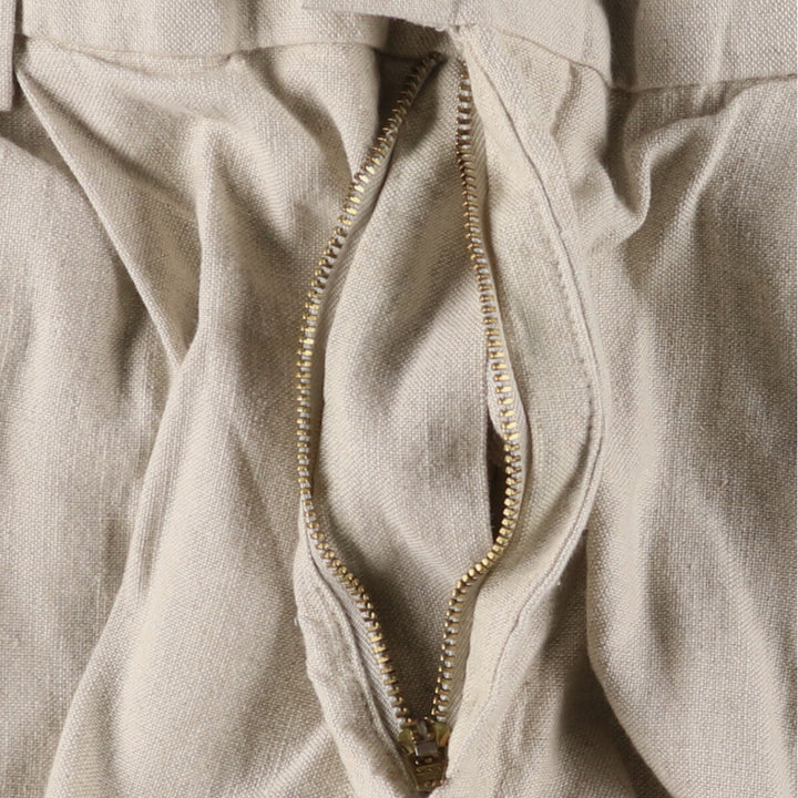 00'S Dockers DOCKERS RECODE Two-pleat linen pants slacks for men, size W34 linen Beige type Vintage Second Hand