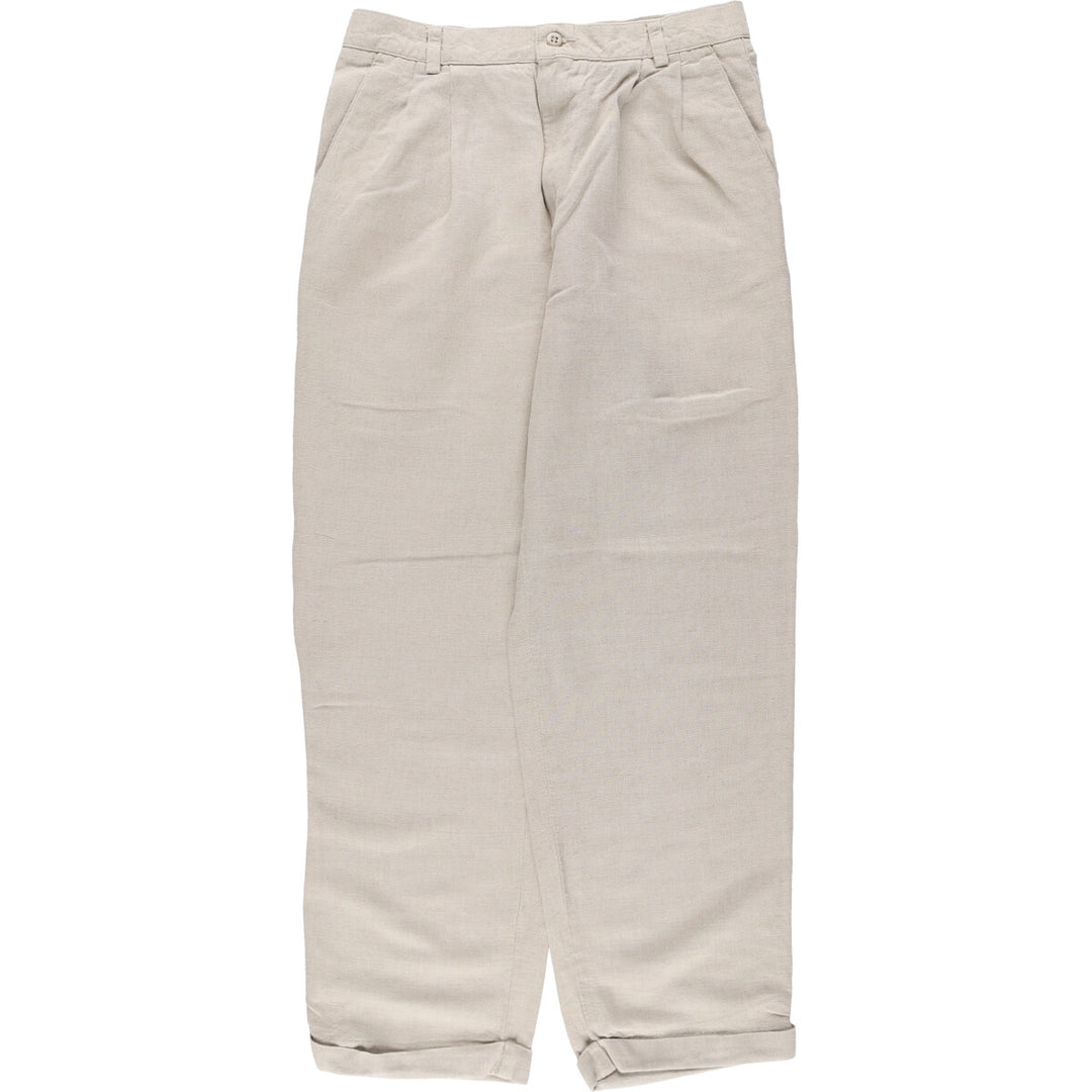 90'S Dockers Khakis Relaxed Fit Two-pleat Linen x Cotton Pants Slacks Men's W31 Vintage linen Beige type Vintage Second Hand