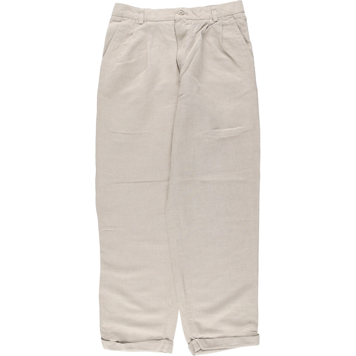 90'S Dockers Khakis Relaxed Fit Two-pleat Linen x Cotton Pants Slacks Men's W31 Vintage linen Beige type Vintage Second Hand