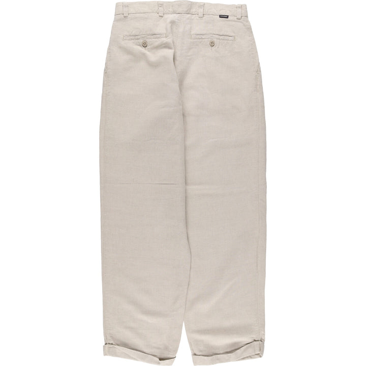90'S Dockers Khakis Relaxed Fit Two-pleat Linen x Cotton Pants Slacks Men's W31 Vintage linen Beige type Vintage Second Hand