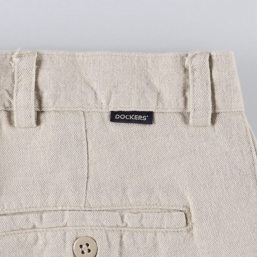 90'S Dockers Khakis Relaxed Fit Two-pleat Linen x Cotton Pants Slacks Men's W31 Vintage linen Beige type Vintage Second Hand