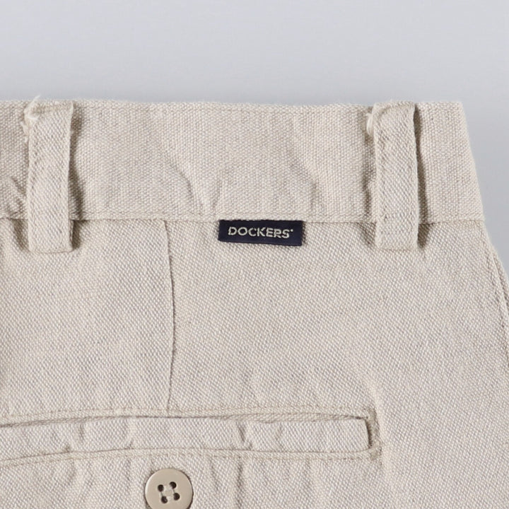 90'S Dockers Khakis Relaxed Fit Two-pleat Linen x Cotton Pants Slacks Men's W31 Vintage linen Beige type Vintage Second Hand