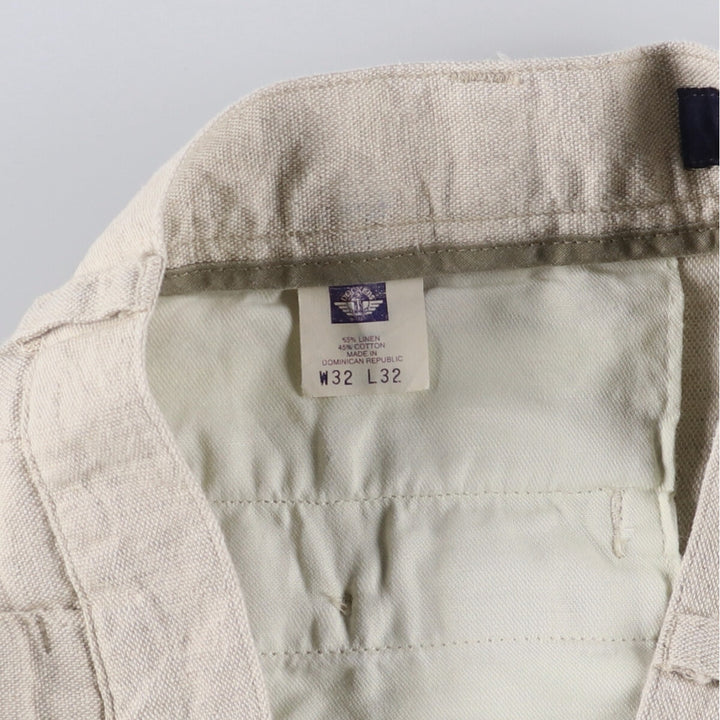 90'S Dockers Khakis Relaxed Fit Two-pleat Linen x Cotton Pants Slacks Men's W31 Vintage linen Beige type Vintage Second Hand