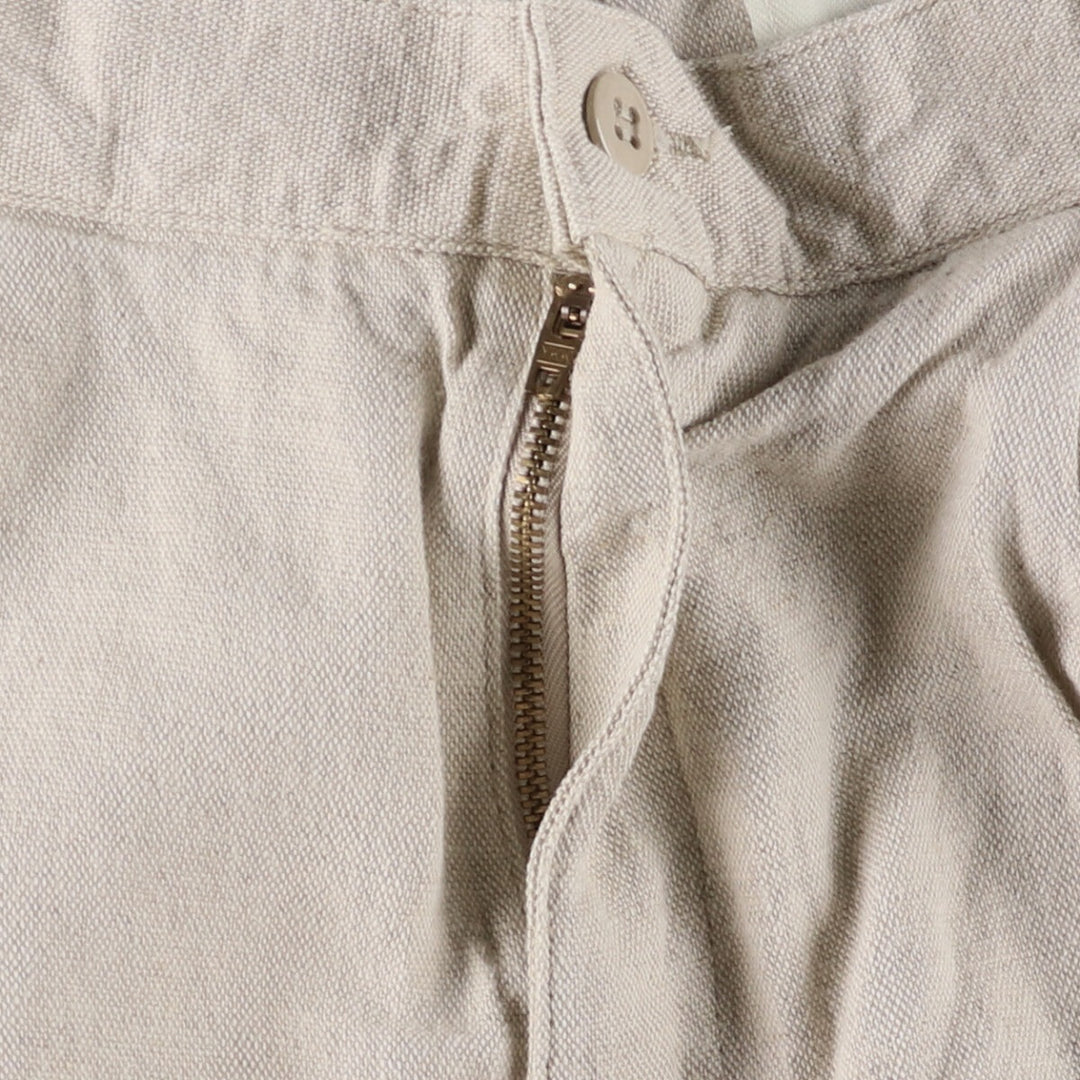 90'S Dockers Khakis Relaxed Fit Two-pleat Linen x Cotton Pants Slacks Men's W31 Vintage linen Beige type Vintage Second Hand