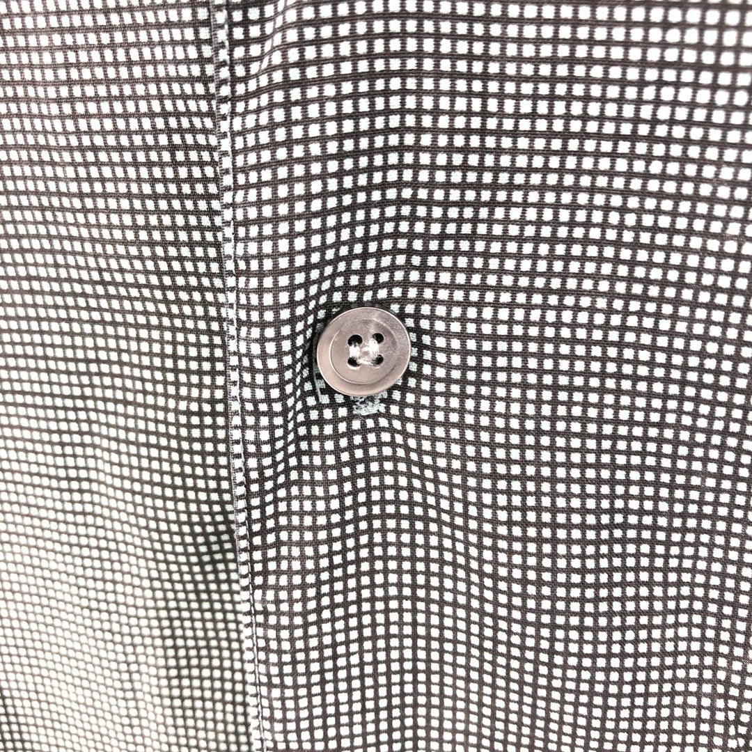 Marks and Spencer Check Pattern Short Sleeve Open Collar Silk Shirt Box Shirt Men's XL silk green type Vintage Second Hand