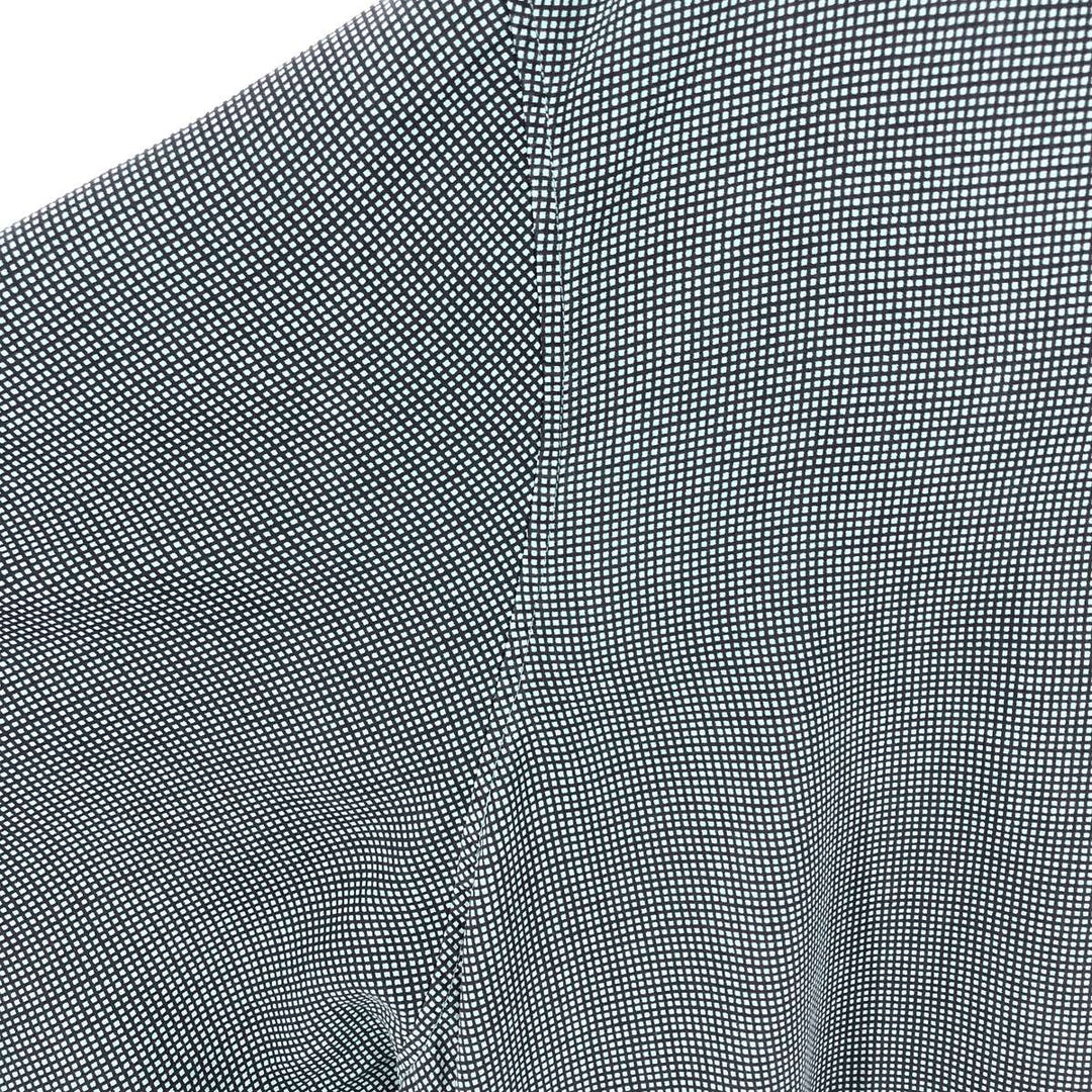 Marks and Spencer Check Pattern Short Sleeve Open Collar Silk Shirt Box Shirt Men's XL silk green type Vintage Second Hand