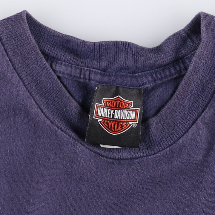 00'S Harley-Davidson Motorcycle Bike T-shirt Made in USA Men's L size cotton navy blue type Vintage Second Hand