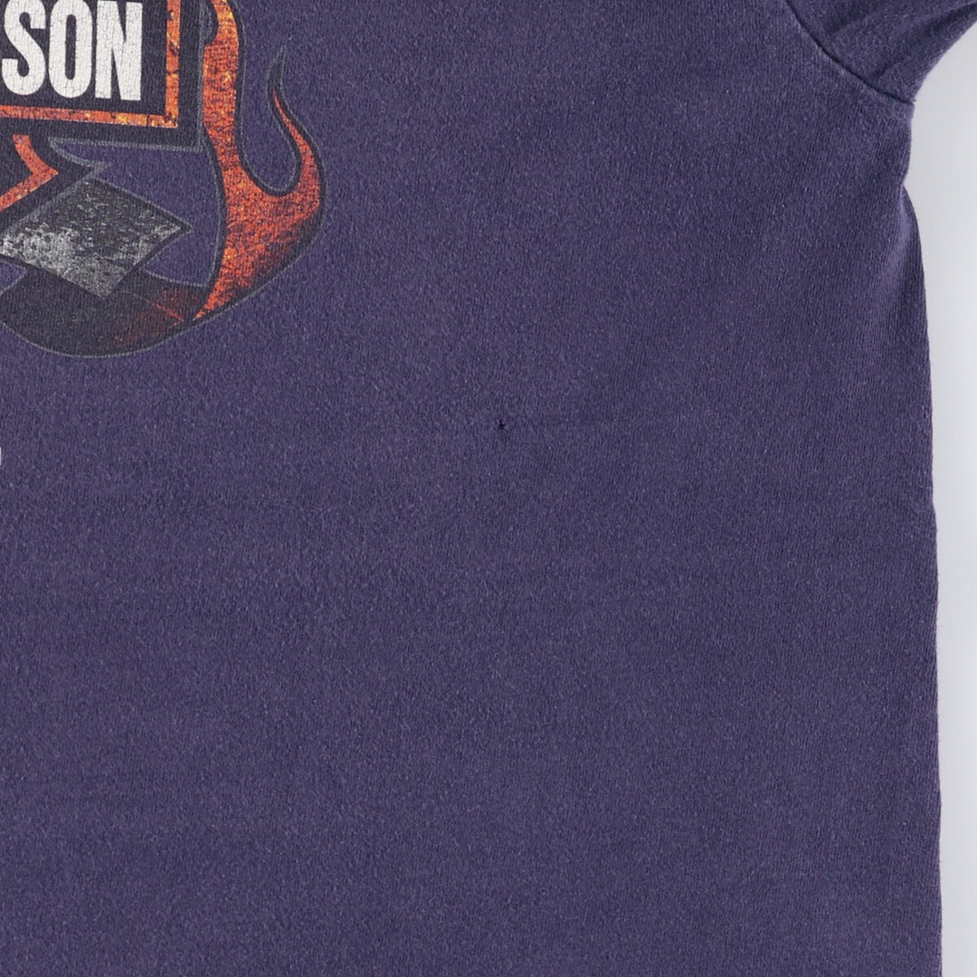 00'S Harley-Davidson Motorcycle Bike T-shirt Made in USA Men's L size cotton navy blue type Vintage Second Hand
