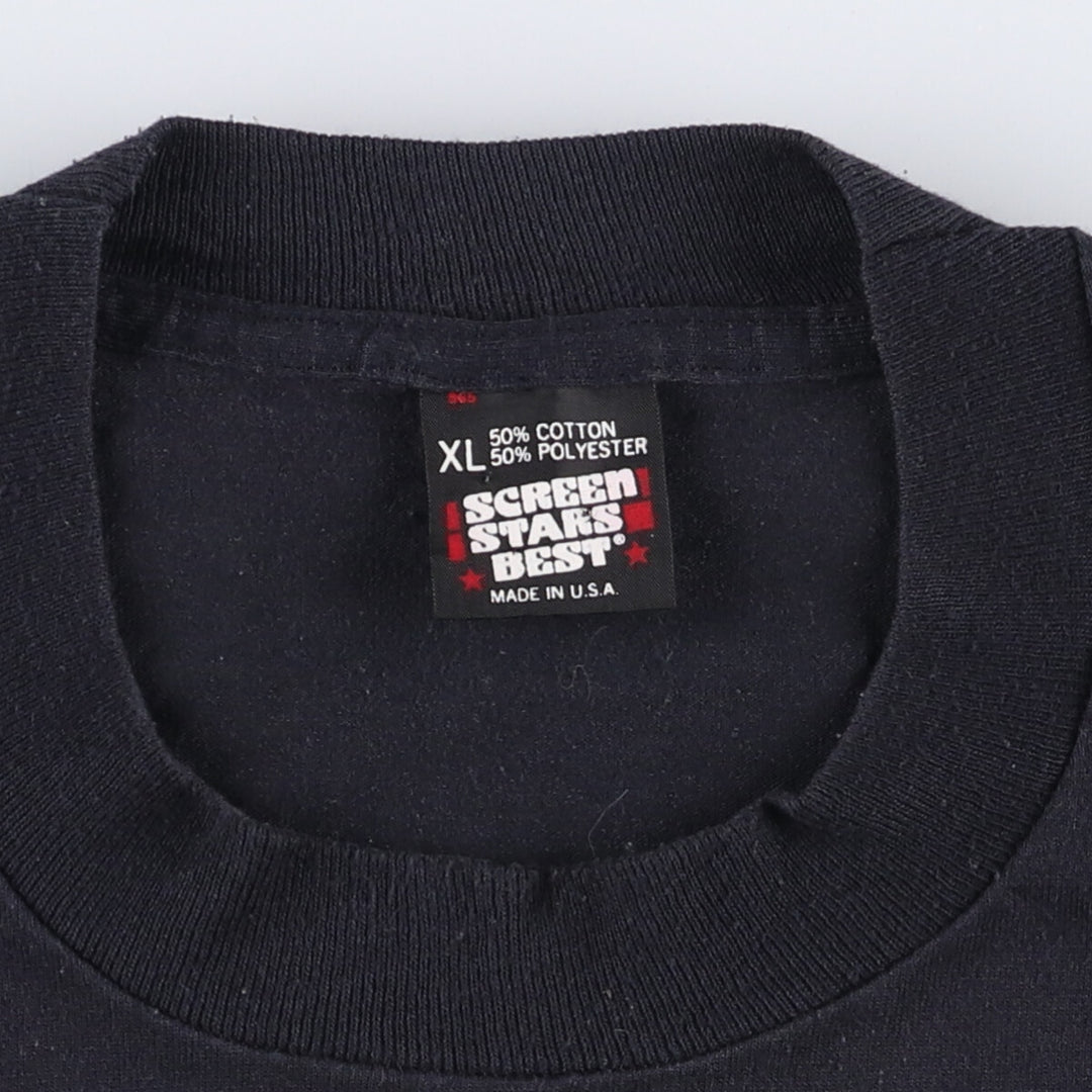 90'S Screen Stars Best College T-shirt, Made in USA, Men's XL, Vintage cotton black type Vintage Second Hand
