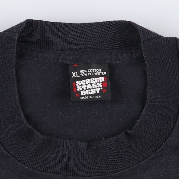 90'S Screen Stars Best College T-shirt, Made in USA, Men's XL, Vintage cotton black type Vintage Second Hand