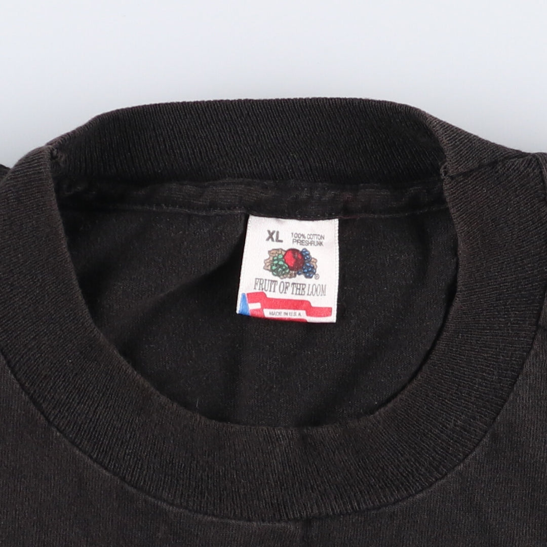 90'S Fruit of the Loom College T-shirt, Made in USA, Men's XL, Vintage cotton black type Vintage Second Hand