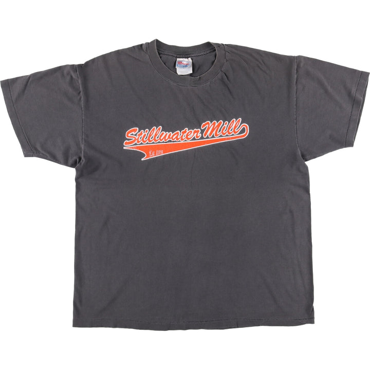 90'S Hanes BEEFY-T Advertising T-shirt, Men's XL size, Vintage cotton Charcoal Vintage Second Hand