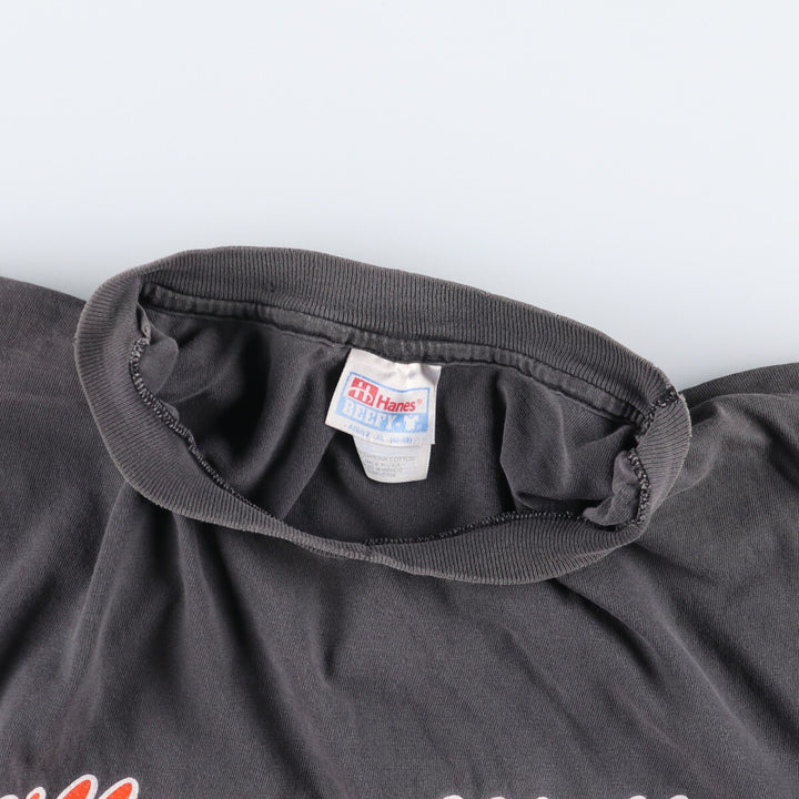 90'S Hanes BEEFY-T Advertising T-shirt, Men's XL size, Vintage cotton Charcoal Vintage Second Hand