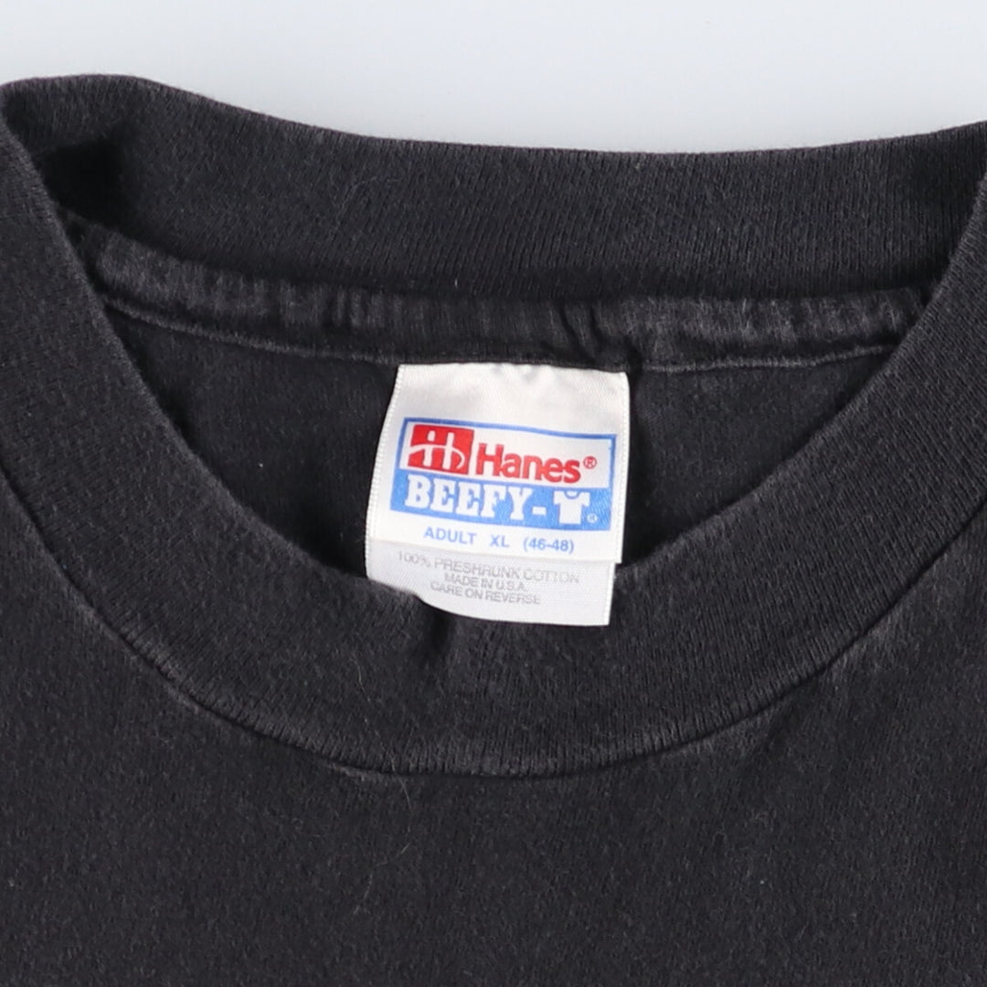 90'S Hanes BEEFY-T College T-shirt, Made in USA, Men's XL, Vintage cotton black type Vintage Second Hand