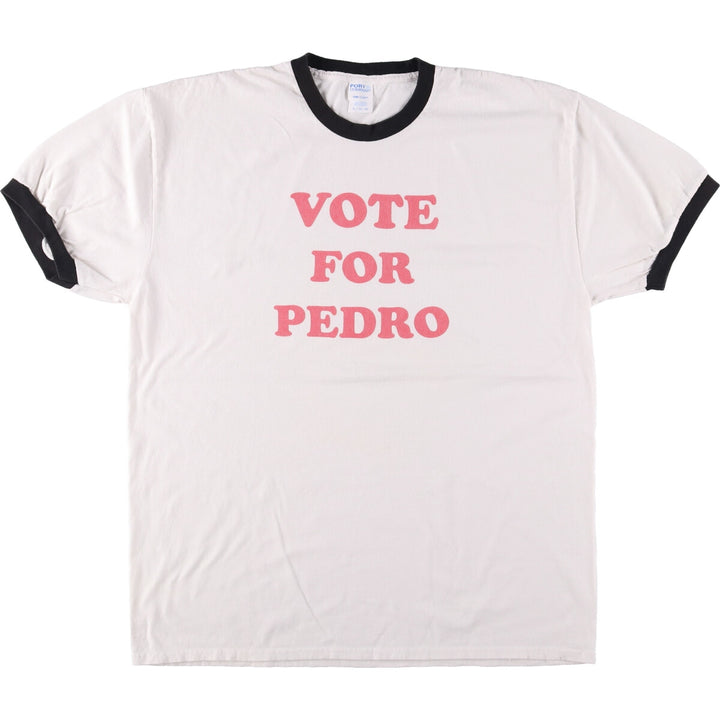 Port & Company Movie NAPOLEON DYNAMITE Napoleon Dynamite Ringer T-shirt Men's XL size cotton white type Vintage Second Hand