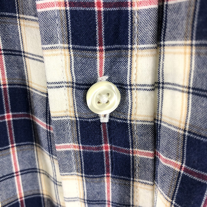 Brooks Brothers 346 short sleeve button down check shirt, men's size XL cotton navy blue type Vintage Second Hand
