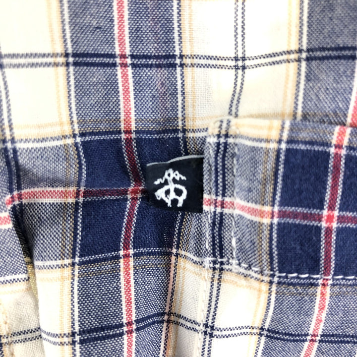 Brooks Brothers 346 short sleeve button down check shirt, men's size XL cotton navy blue type Vintage Second Hand